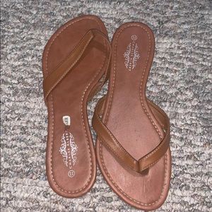 brown flip flops